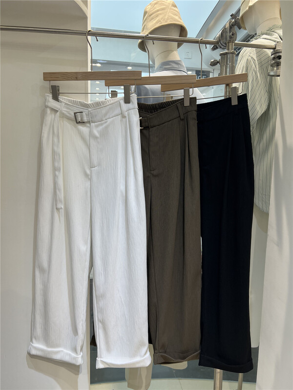 [young] comfortable and versatile simple casual pants (belt cannot be removed) 1019# ZZL