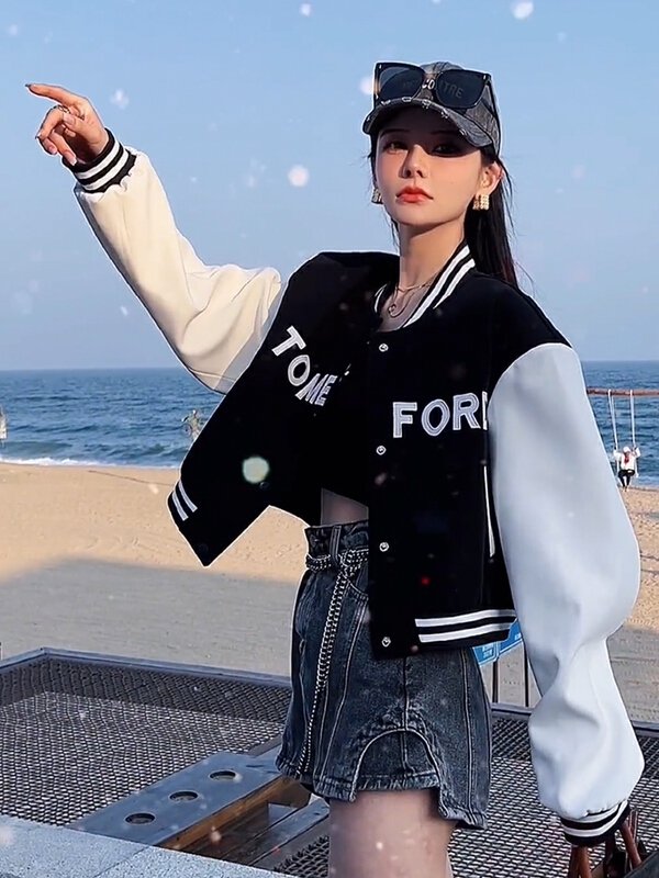 New year in early spring! [c.h.z] short college style super versatile ins bomber jacket 90600\wtt