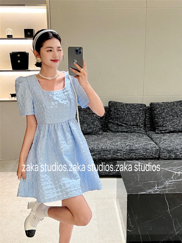 [Zaka] square collar lady dress l58267# L