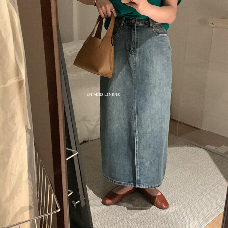 [Imiss] Korean retro and nostalgic denim skirt cx7950# LSW