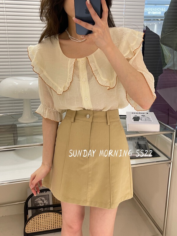 New in early summer! [Sunday morning] Korean style versatile lace western style blouse 6953# ZSY