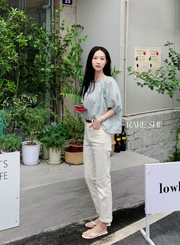 New year in early spring! [rare she] Korean version micro elastic straight jeans (with belt) 5101# LSW