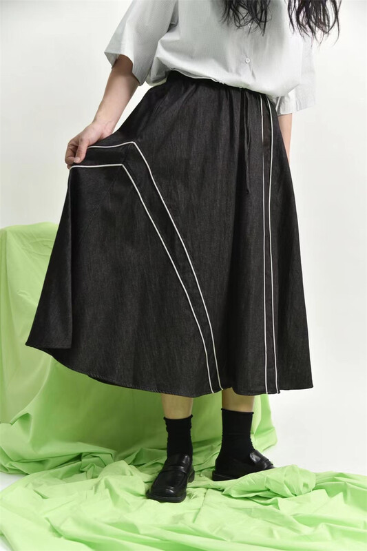 New in early summer! [three and two] Korean slim color matching denim skirt ys1-58086# XYY
