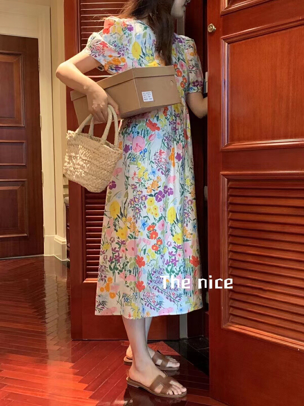 "THE NICE" Korean floral temperament dress A6209# HJY