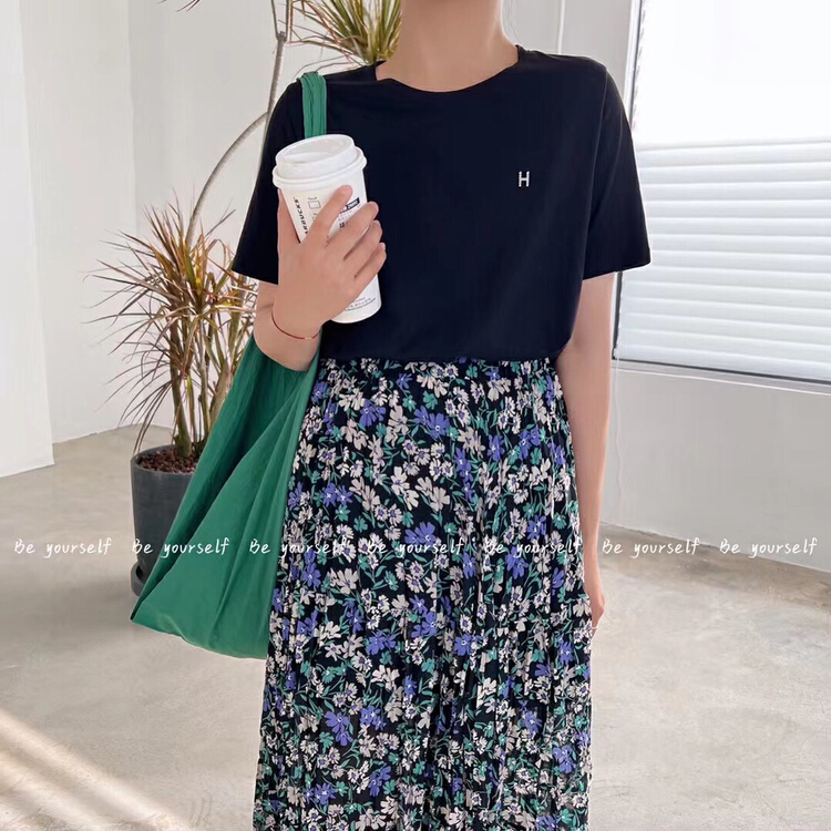 goods in stock! [be your self] Korean versatile simple short sleeve T-shirt t66130# LSL