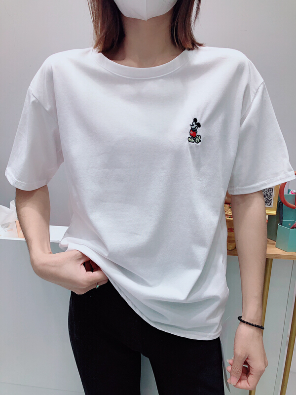 New in early summer! [three thousand gold] simple and versatile Mickey embroidery short sleeve T-shirt 8051# ll