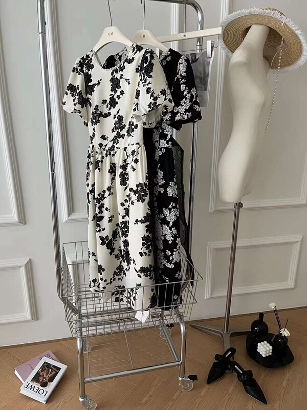 [et] French elegant backless bow vintage dress 5809# PCZ