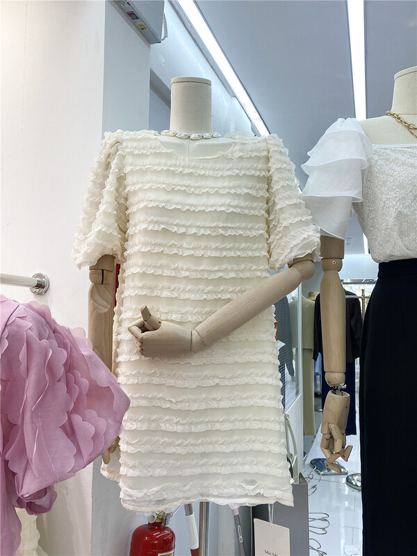 [MiuMiu] Korean style fashion slim ear edge dress 6195# CSX