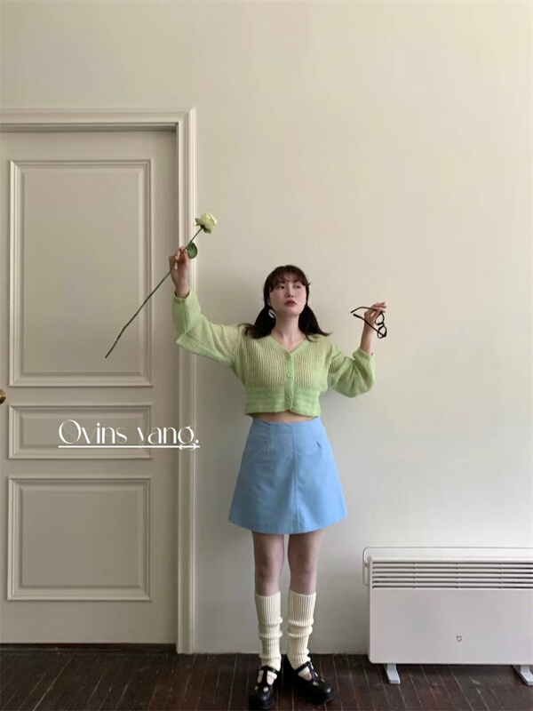New year in early spring! [ovinsyang] Korean breasted solid color knitted cardigan 8660# WTT