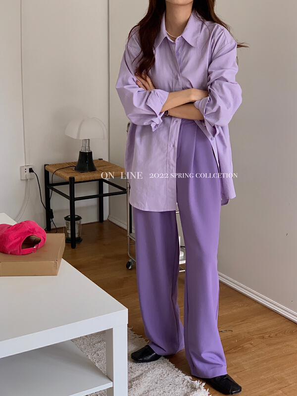 New year in early spring! [on line] solid color basic essential versatile shirt ys1-6082# lwy
