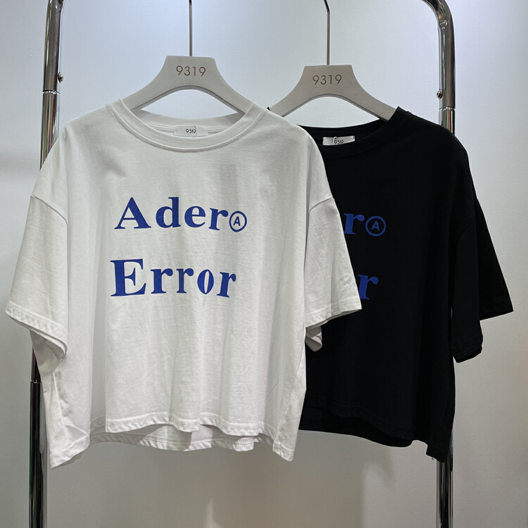 [9319] short simple letter printed short sleeve T-shirt 106# L