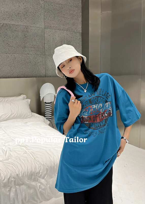 New year in early spring! [ppt] Korean loose letter printed short sleeve T-shirt 6333# XYY