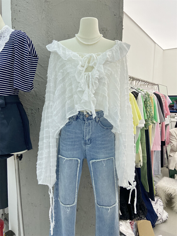 [withmin] soft wind design ruffled blouse 5201# CLS