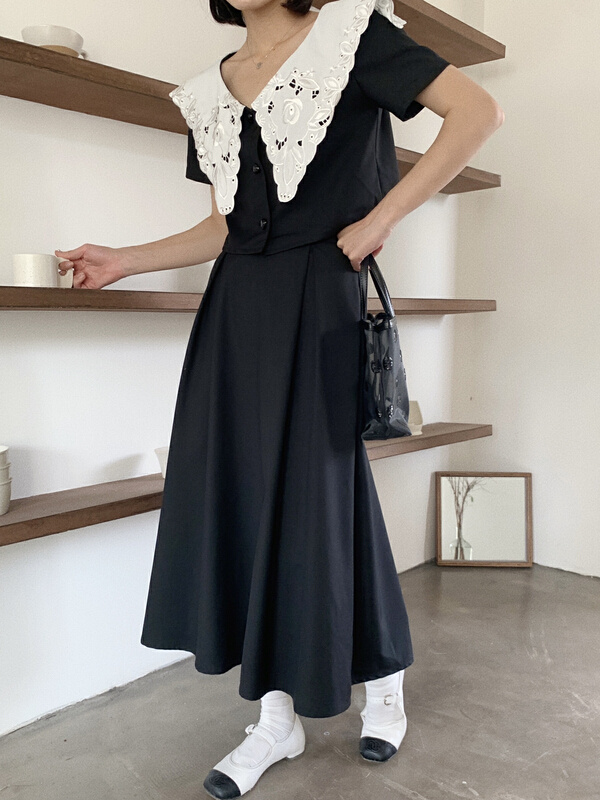 New in early summer! [new open] casual and versatile high waist slim A-line skirt fq22592# zxl