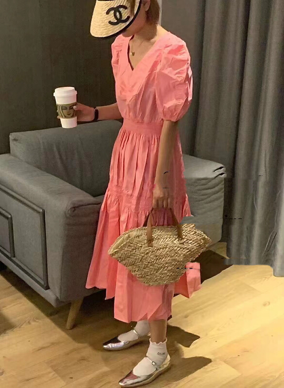 [Mini] V-neck lady style thin dress (dress only) 1051# PCZ