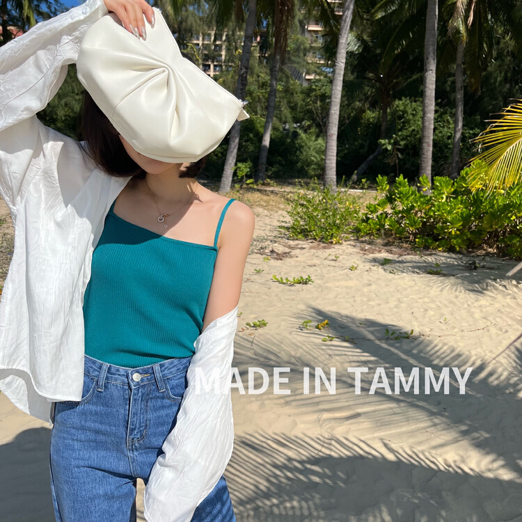 早春上新!【TAMMY】夏日清爽吊帶簡約都市通勤風小衫  91135#  L