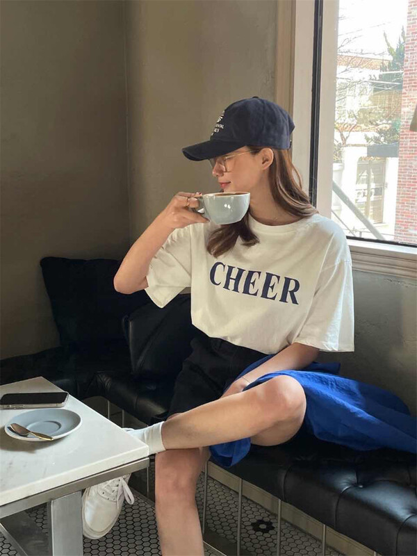 New in early summer! [acme group] simple Korean style and foreign style letter Casual Short Sleeve T-shirt (T-shirt only) 0211# CLS