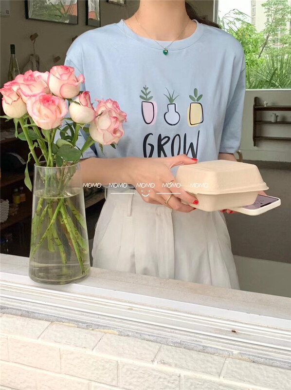 [Momo] graphic print personalized short sleeve T-shirt 3881# HBx
