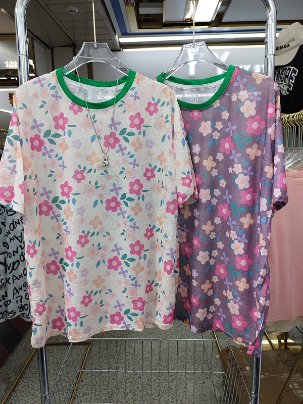 [Irene] versatile fashion floral short sleeve T-shirt 2315# WTT