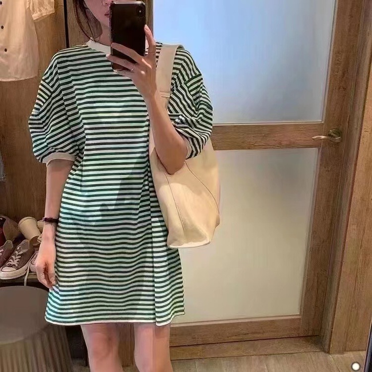 New in early summer! [OIT] Korean casual stripe dress 665-1# HBx