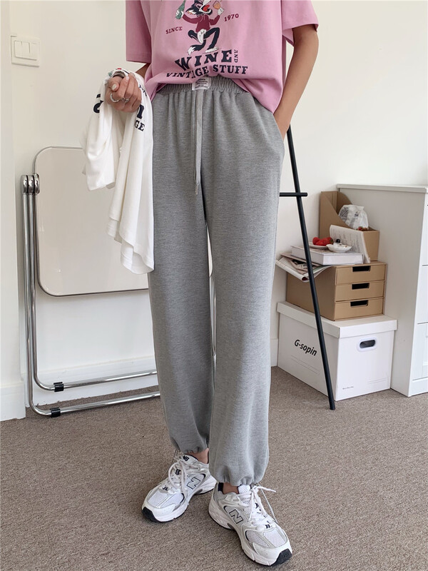 goods in stock! New in early summer! [Chennai] elastic waist simple straight casual pants 121v030# zxx