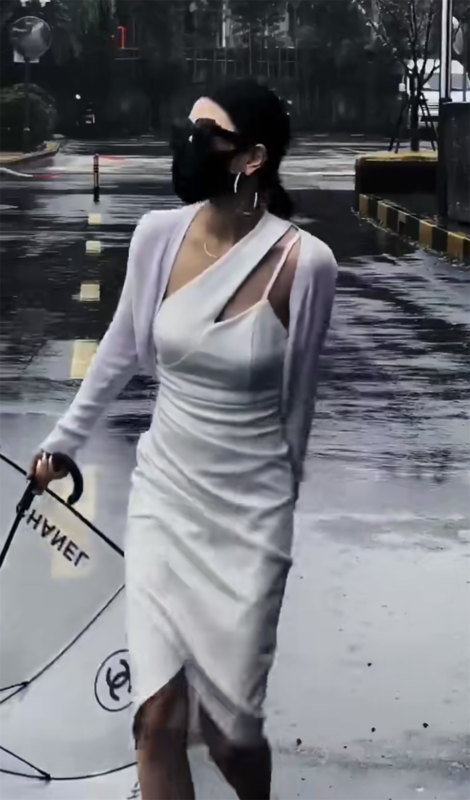 [Xiye] one shoulder solid slim dress a5938# JJ