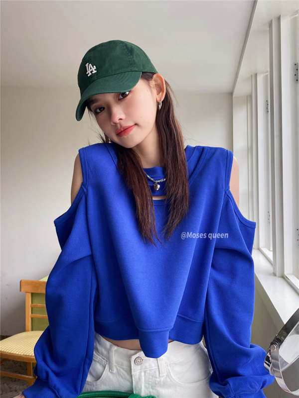 New year in early spring! [moss queen] Korean version simple off shoulder sweater 50058# ZSY