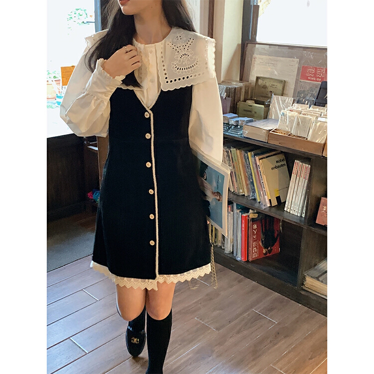New year in early spring! [Gangan] gentle vest Vintage French dress 6205# ll