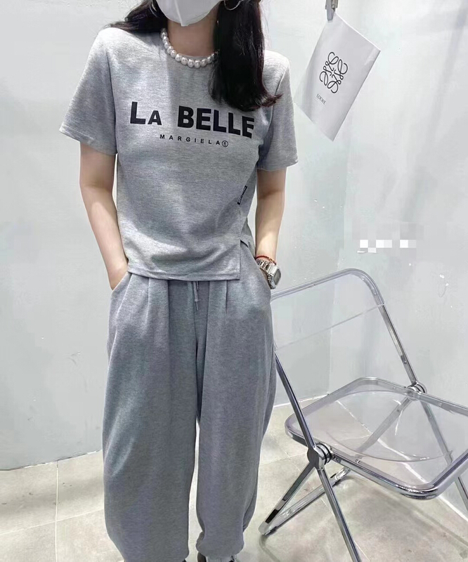 New in early summer! [TA +] Korean alphabet printed round neck Pullover short sleeve T-shirt 5552-1# XYY