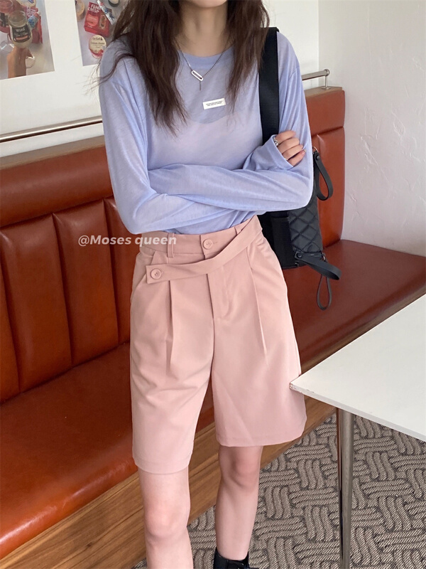 New year in early spring! [moss queen] basic versatile solid five point trousers 50031# XYY