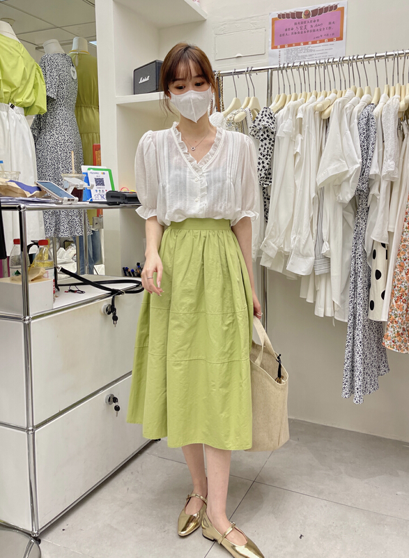 New in early summer! [uone] slim lantern skirt 98550# LSL