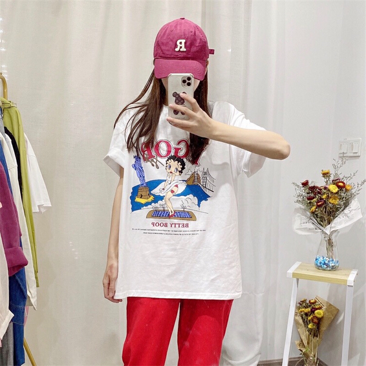 New in early summer! [HH] Korean casual cartoon Betty large short sleeve T-shirt h368# L