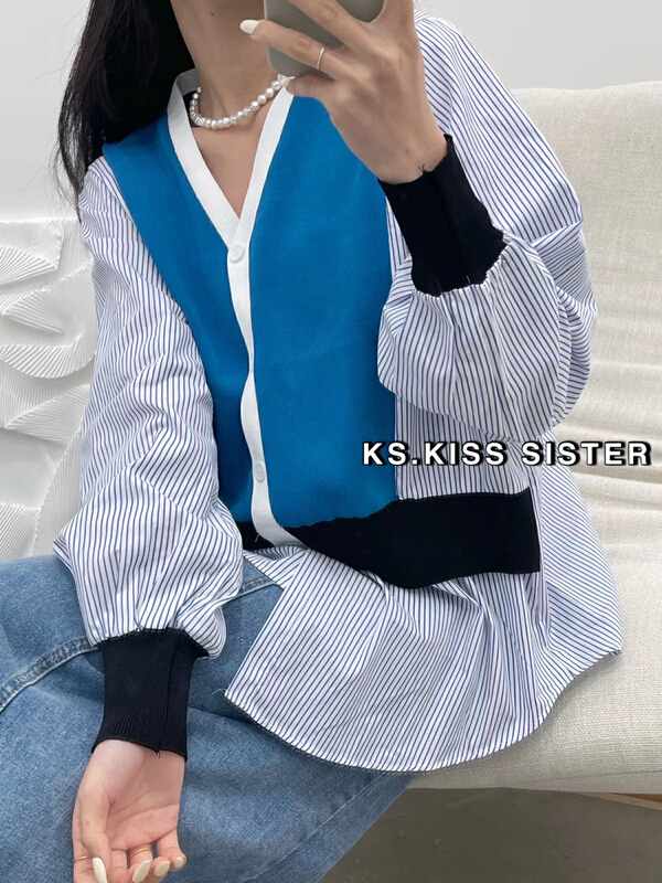New year in early spring! [KS] fake two knit stitched shirts 22607# XYJ