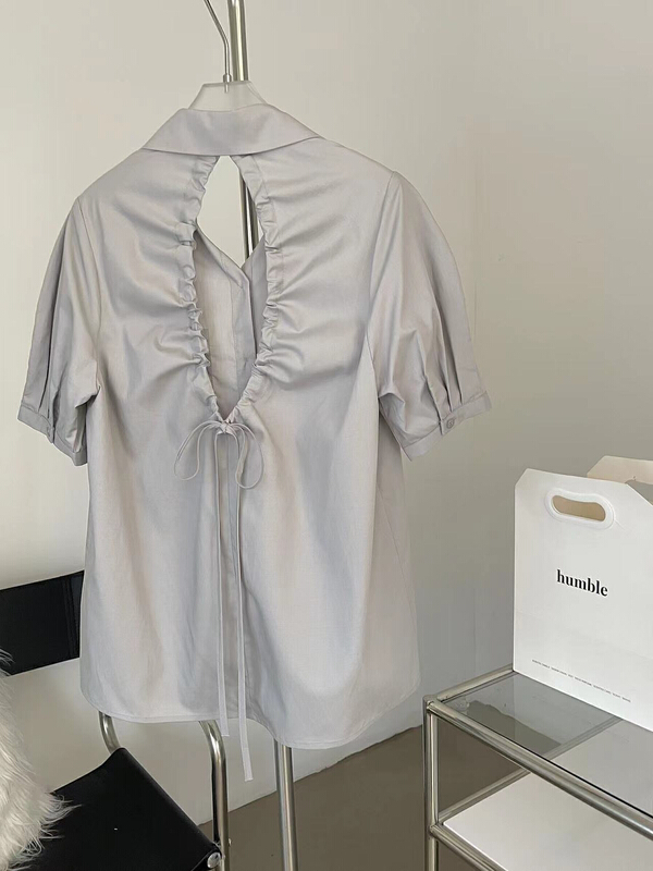 New in early summer! [lemon tree] simple solid color versatile shirt 66172# XYY