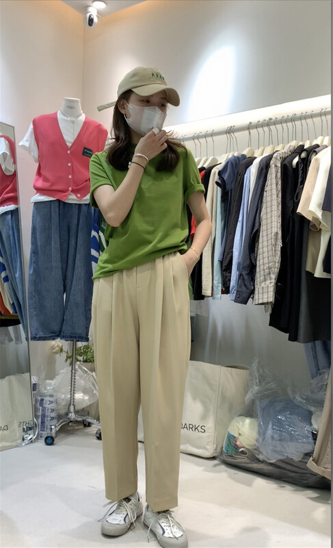 New year in early spring! [jtengc] super popular solid color simple round neck Pullover versatile short sleeve T-shirt 1853# lwy