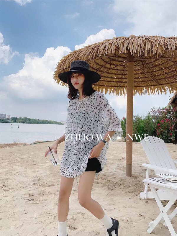 [buyer Yan Xuan zhuowa] small crowd round neck full printed loose short sleeve T-shirt ys2-6100# Cl