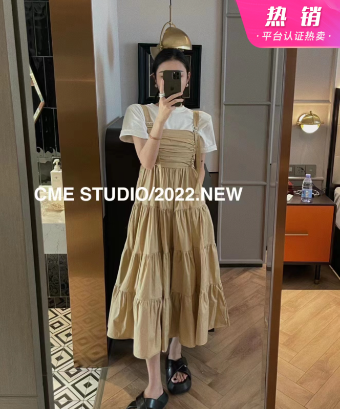 [CME studio] draped dress with suspender design (dress only) 8267\ozq