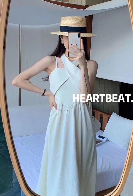 [Heartbeat] hanging neck lady dress h4049# L
