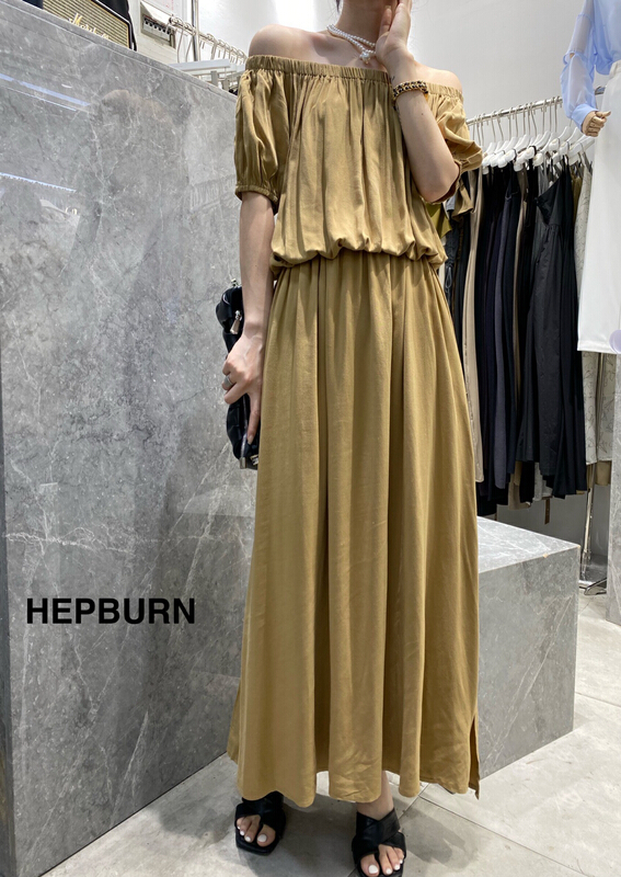 [Hepburn Hepburn] top brand minimalist design one shoulder dress 3710# L