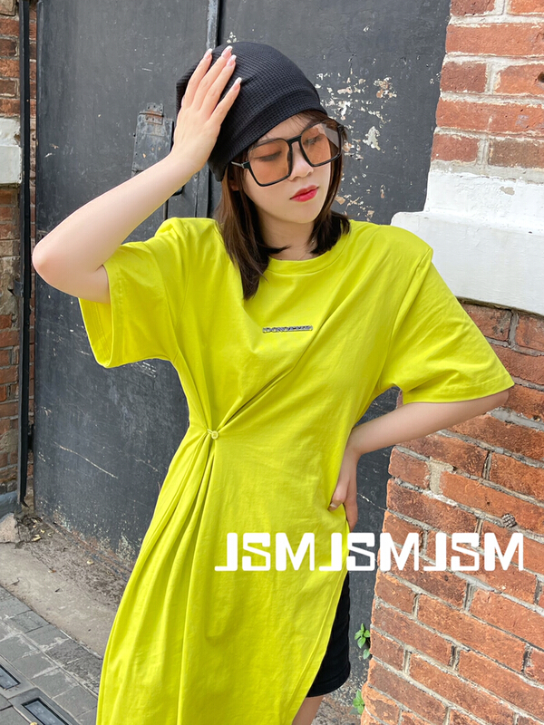 [JSM] letter thin cross short sleeve T-shirt 8881# LSL