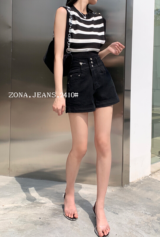 New in early summer! [zona] high waist, slim and versatile denim shorts 24102410-1# ozq