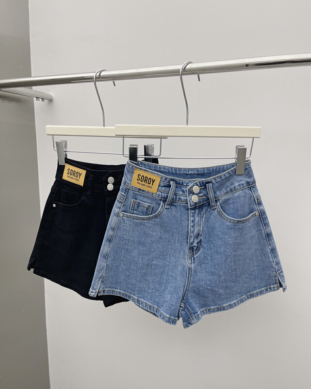 goods in stock! New in early summer! [JFT] comfortable and versatile double button denim shorts 8218# CLS