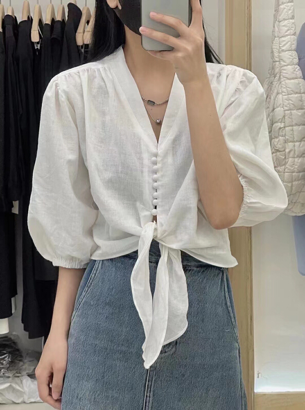 [cottoncandy] fashionable, breathable and versatile shirt 22s380# XJ