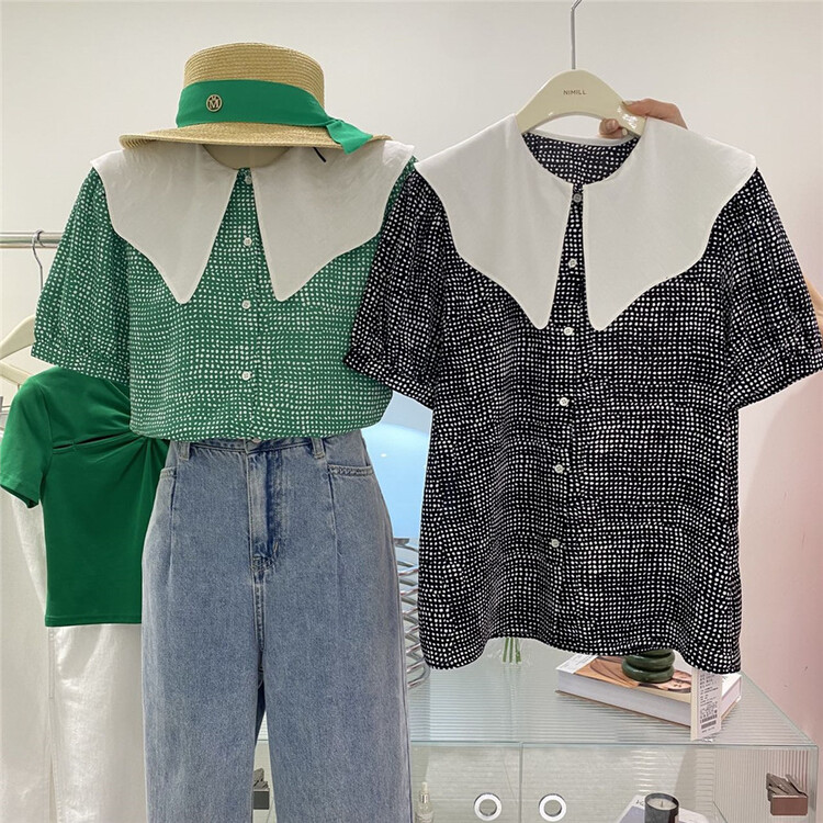 [naimier] large lapel wave point temperament small shirt (only selling small shirts) ys1-2129# LSW