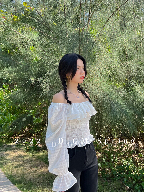 Original price 106.99! New year in early spring! [digm] Korean Ruffle short shirt 1907# zxx
