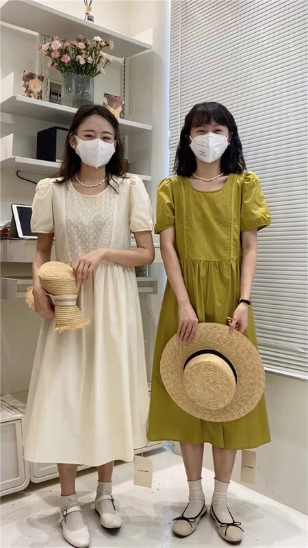 [c.hfeiyang] Korean casual round neck loose dress 6787# HBx