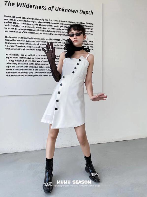 New year in early spring! [Mumu sea] Korean simple suspender dress 5216# zxl