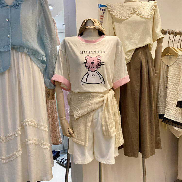 New in early summer! [hc-vintage] Korean round neck Tiger Print short sleeve T-shirt 8760# XYY