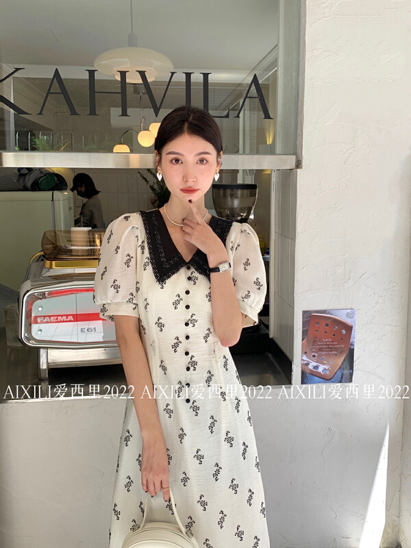 goods in stock! [aixili aisili] Korean slim color matching dress 6378# WPL