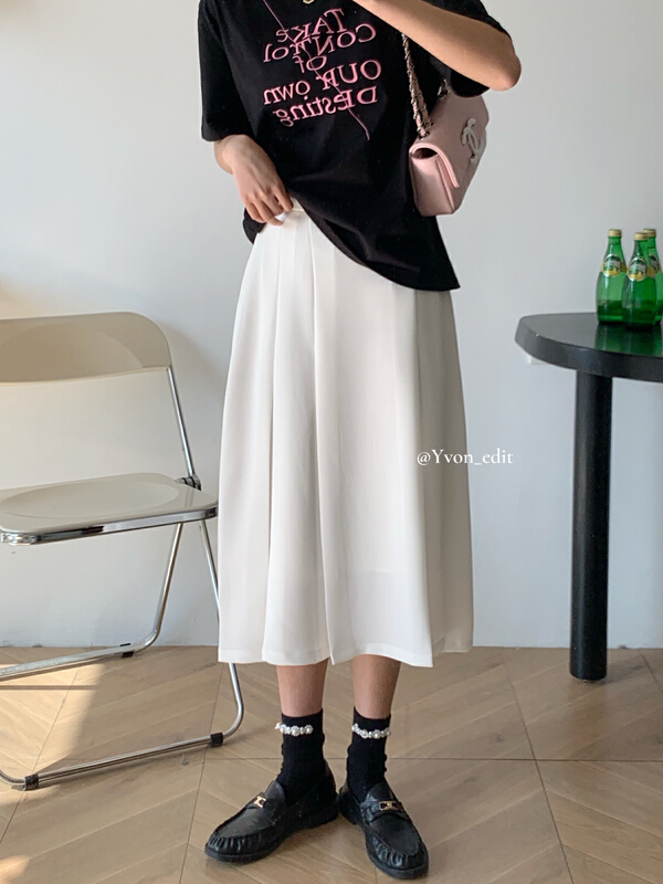 Original price 88.99! [Yiwan y.von] Korean simple pleated skirt 3368# XJ